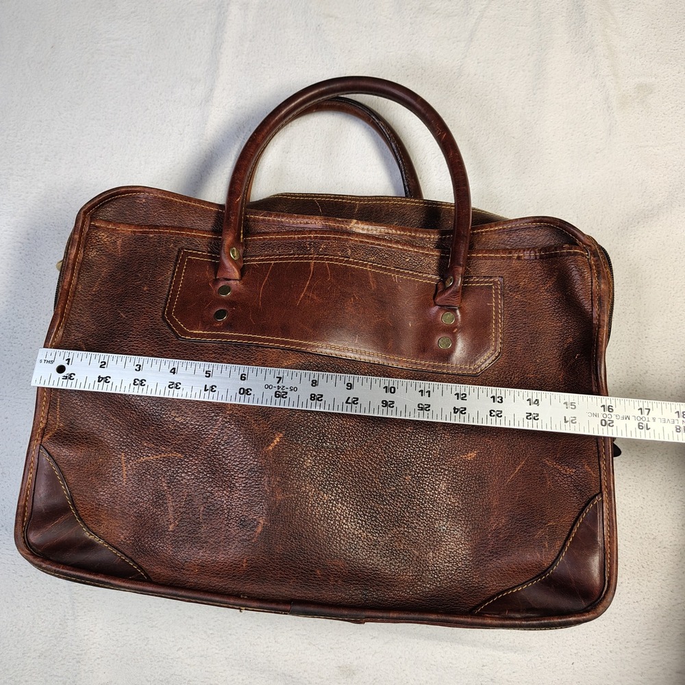 Vintage ORVIS Bullhide Leather Briefcase Brown Patina Gokey Heritage Bag USA - Picture 13 of 13